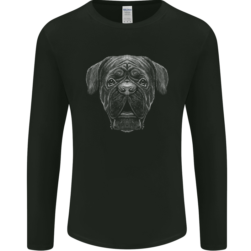 A French Mastiff Dog Dogue Bordeaux Mens Long Sleeve T-Shirt Black