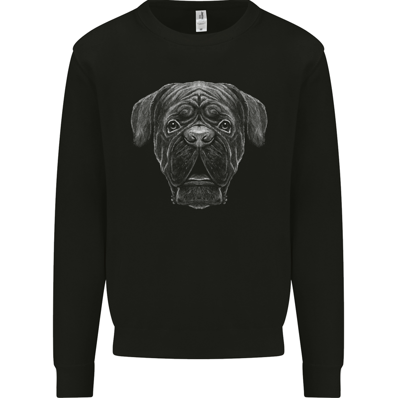 A French Mastiff Dog Dogue Bordeaux Mens Sweatshirt Jumper Black