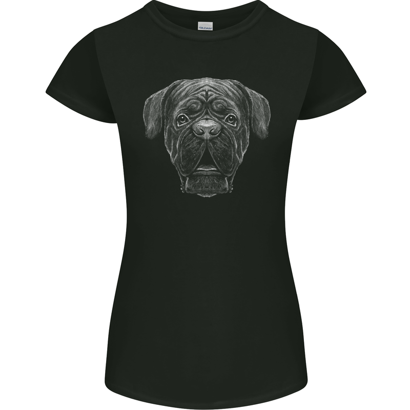 A French Mastiff Dog Dogue Bordeaux Womens Petite Cut T-Shirt Black