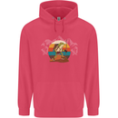 A Frog Hiking in the Mountains Trekking Childrens Kids Hoodie Heliconia