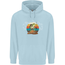 A Frog Hiking in the Mountains Trekking Childrens Kids Hoodie Light Blue