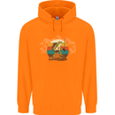 A Frog Hiking in the Mountains Trekking Childrens Kids Hoodie Orange