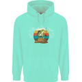 A Frog Hiking in the Mountains Trekking Childrens Kids Hoodie Peppermint