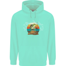 A Frog Hiking in the Mountains Trekking Childrens Kids Hoodie Peppermint