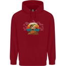 A Frog Hiking in the Mountains Trekking Childrens Kids Hoodie Red