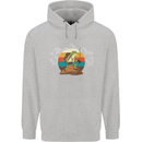 A Frog Hiking in the Mountains Trekking Childrens Kids Hoodie Sports Grey