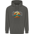 A Frog Hiking in the Mountains Trekking Childrens Kids Hoodie Storm Grey