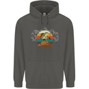 A Frog Hiking in the Mountains Trekking Childrens Kids Hoodie Storm Grey