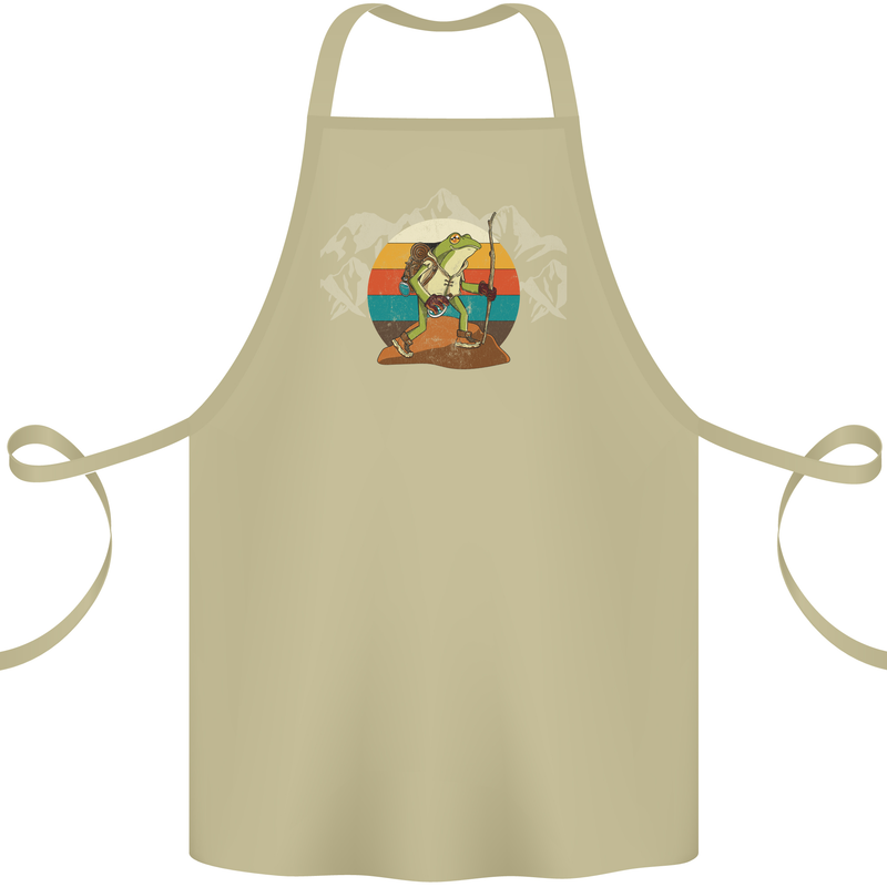 A Frog Hiking in the Mountains Trekking Cotton Apron 100% Organic Khaki