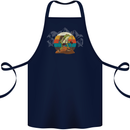 A Frog Hiking in the Mountains Trekking Cotton Apron 100% Organic Navy Blue