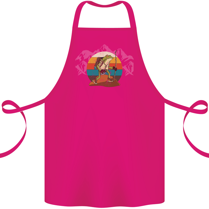 A Frog Hiking in the Mountains Trekking Cotton Apron 100% Organic Pink