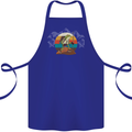 A Frog Hiking in the Mountains Trekking Cotton Apron 100% Organic Royal Blue