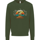 A Frog Hiking in the Mountains Trekking Kids Sweatshirt Jumper Forest Green