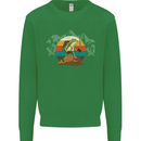 A Frog Hiking in the Mountains Trekking Kids Sweatshirt Jumper Irish Green
