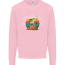 A Frog Hiking in the Mountains Trekking Kids Sweatshirt Jumper Light Pink