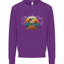 A Frog Hiking in the Mountains Trekking Kids Sweatshirt Jumper Purple