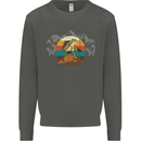 A Frog Hiking in the Mountains Trekking Kids Sweatshirt Jumper Storm Grey