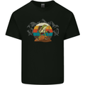 A Frog Hiking in the Mountains Trekking Kids T-Shirt Childrens Black