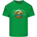 A Frog Hiking in the Mountains Trekking Kids T-Shirt Childrens Irish Green