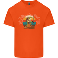 A Frog Hiking in the Mountains Trekking Kids T-Shirt Childrens Orange