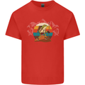 A Frog Hiking in the Mountains Trekking Kids T-Shirt Childrens Red