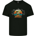 A Frog Hiking in the Mountains Trekking Mens Cotton T-Shirt Tee Top Black