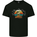 A Frog Hiking in the Mountains Trekking Mens Cotton T-Shirt Tee Top Black