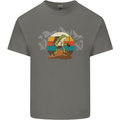 A Frog Hiking in the Mountains Trekking Mens Cotton T-Shirt Tee Top Charcoal