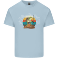 A Frog Hiking in the Mountains Trekking Mens Cotton T-Shirt Tee Top Light Blue