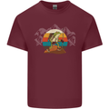A Frog Hiking in the Mountains Trekking Mens Cotton T-Shirt Tee Top Maroon