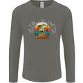 A Frog Hiking in the Mountains Trekking Mens Long Sleeve T-Shirt Charcoal