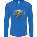 A Frog Hiking in the Mountains Trekking Mens Long Sleeve T-Shirt Royal Blue