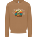 A Frog Hiking in the Mountains Trekking Mens Sweatshirt Jumper Caramel Latte
