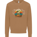 A Frog Hiking in the Mountains Trekking Mens Sweatshirt Jumper Caramel Latte