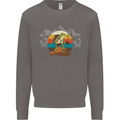 A Frog Hiking in the Mountains Trekking Mens Sweatshirt Jumper Charcoal