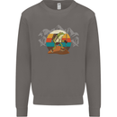 A Frog Hiking in the Mountains Trekking Mens Sweatshirt Jumper Charcoal