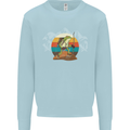 A Frog Hiking in the Mountains Trekking Mens Sweatshirt Jumper Light Blue