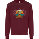 A Frog Hiking in the Mountains Trekking Mens Sweatshirt Jumper Maroon