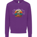 A Frog Hiking in the Mountains Trekking Mens Sweatshirt Jumper Purple
