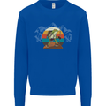 A Frog Hiking in the Mountains Trekking Mens Sweatshirt Jumper Royal Blue