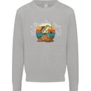 A Frog Hiking in the Mountains Trekking Mens Sweatshirt Jumper Sports Grey