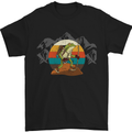 A Frog Hiking in the Mountains Trekking Mens T-Shirt Cotton Gildan Black