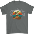 A Frog Hiking in the Mountains Trekking Mens T-Shirt Cotton Gildan Charcoal