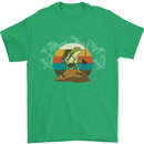 A Frog Hiking in the Mountains Trekking Mens T-Shirt Cotton Gildan Irish Green