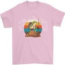 A Frog Hiking in the Mountains Trekking Mens T-Shirt Cotton Gildan Light Pink