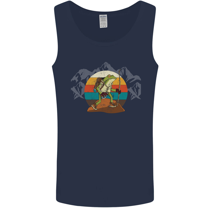 A Frog Hiking in the Mountains Trekking Mens Vest Tank Top Navy Blue