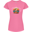 A Frog Hiking in the Mountains Trekking Womens Petite Cut T-Shirt Azalea