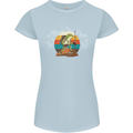 A Frog Hiking in the Mountains Trekking Womens Petite Cut T-Shirt Light Blue