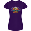 A Frog Hiking in the Mountains Trekking Womens Petite Cut T-Shirt Purple