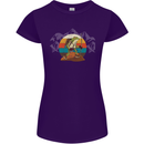 A Frog Hiking in the Mountains Trekking Womens Petite Cut T-Shirt Purple